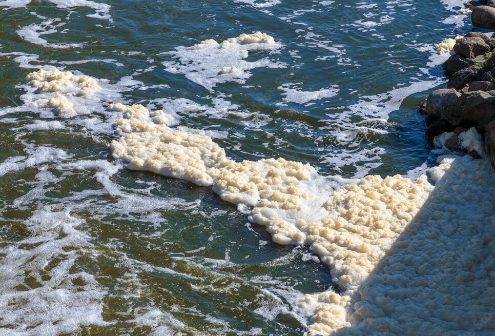 PFS foam in a river